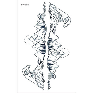 Pegatina de Tatuaje Semipermanente, Papel Impermeable para Brazo, Muñeca, Pierna, Cara, Diseño Tribal de Flores y Brazalete - Product Image 6