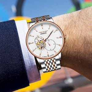 Pindu <span class=keywords><strong>Homme</strong></span> Squelette Balance <span class=keywords><strong>Montre</strong></span> Mécanique Automatique Fonction 24 Heures Bracelet En Acier Inoxydable Silicone Caoutchouc Plongeur - Product Image 4