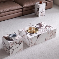 SHIHUI moderne nordique Unique en marbre naturel Table basse alto meubles de salon avec socle décoratif meubles de maison