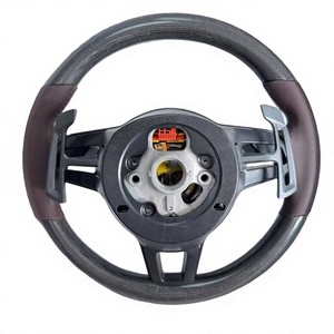 Volant en cuir marron personnalisé pour les modèles Porsche Panamera Cayenne Macan Cayman - Product Image 4