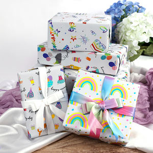 Factory Wholesale 80g Birthday Custom Luxury 43cm X 3m Metallic <b>Paper</b> <b>Roll</b> <b>Wrapping</b> <b>Paper</b> for Packaging - Product Image 6