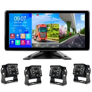 10.36 Inch 4k AHD 1080P Reverse aid safety system 4-channel video monitor Audio Video Dashboard universal auto bus monitor