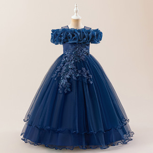 Robe de princesse bouffante vintage à sequins et fleurs, asymétrique, pour filles, idéale pour les fêtes d'anniversaire et les spectacles sur scène - Product Image 6
