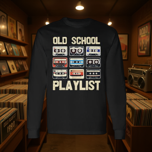 Camiseta de manga larga con diseño de cassette de lista de reproducción de la vieja escuela - Product Image 3
