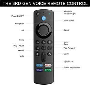 OEM ODM Pabrik Kualitas Tinggi Suara Panas Remote Control Pintar Stick Tv Stik 4K Pemutar Streaming Suara Remote Control