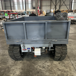 Op afstand bestuurbare elektrische rubberbandchassis kleine crawler vlakke transportwagen met dubbele rupsbanden - Product Image 5