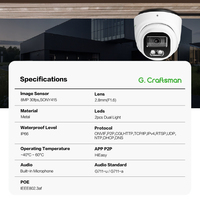Cámara de Seguridad IP CCTV POE para Exteriores GR-HFD-M8S Gcraftsman 4K 8MP con Detección de Movimiento, Caja de Conexiones NVR Opcional