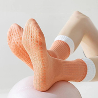 Chaussettes de yoga antidérapantes pour femmes, chaussettes de pilates antidérapantes, chaussettes personnalisées pour pilates, barre, ballet