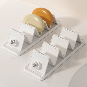 Imega Foldable Soap Dish Plastic Self Drain Rectangular Bathroom Sink Soap Holder Storage Rack - Product Image 1