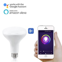 Ampoule LED intelligente à économie d'énergie Tuya WiFi, contrôle par application Tuya Smart Life, ampoule LED intelligente à tête plate, lumière naturelle