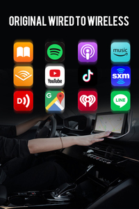 Trolinktek TAB08อะแดปเตอร์ CarPlay ไร้สาย2-in-1พร้อม WiFi4และ5.2บลูทูธสำหรับ iOS 10 +/<span class=keywords><strong>iPhone</strong></span> 6 +/Android <span class=keywords><strong>11</strong></span> +/กล่อง <span class=keywords><strong>Apple</strong></span> Ai - Product Image 4