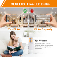 Bombilla LED G4 de araña, 2W, 250LM, equivalente a halógeno de 20W, el más nuevo estándar ERP EMC, Clase E Energy, sin parpadeo