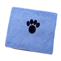 Collection de serviettes de toilettage en microfibre pour animaux de compagnie logo brodé de patte d'animal de compagnie pour petite, moyenne, grande taille serviette de couleur personnalisée