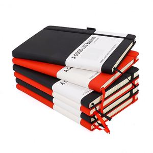 Carnet en cuir PU rigide A4-A7 personnalisé avec logo imprimé et bande élastique pour réunions - Product Image 1