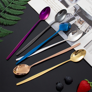 Màu Sắc Khác Nhau Gương Đánh Bóng Trộn Muỗng Thép Không Gỉ Dài Xử Lý Muỗng Vàng Muỗng Cho Khách Sạn Nhà Hàng Thanh - Product Image 4