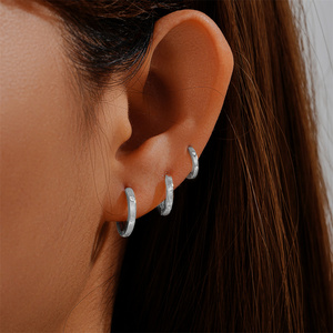 CANNER S925 Sterling <b>Silver</b> Classic Zircon <b>Hoop</b> <b>Earrings</b> Minimalist 6mm/8mm10mm Zircon Huggies <b>Hoop</b> <b>Earrings</b> <b>for</b> <b>Women</b> - Product Image 6