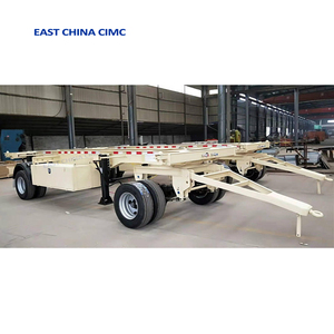 2 ejes 8 ruedas 25 toneladas de remolque de camión plano con <span class=keywords><strong>Dolly</strong></span> vinculado para la venta caliente - Product Image 6