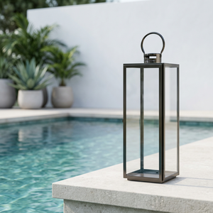 Lanterne à bougie en métal nickel noir de style classique en gros pour la décoration de la maison et du patio - Product Image 2