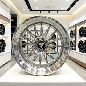 Jantes en alliage forgées à rebord profond poli de 20, 22, 24, 26 pouces pour camionnettes C10, F150, F250, Silverado, Ram, GMC, roues tout-terrain - Product Image 1
