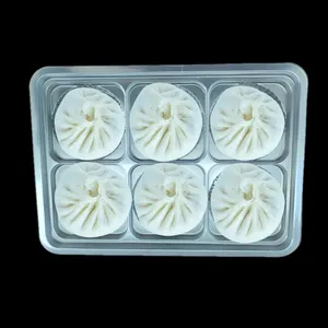 Dùng Một Lần Vỉ Trong Suốt PP Pet Nhựa 6 Khoang Bánh Muffin Bánh Pudding Mochi Đông Lạnh Bánh Bao Đóng Gói Khay