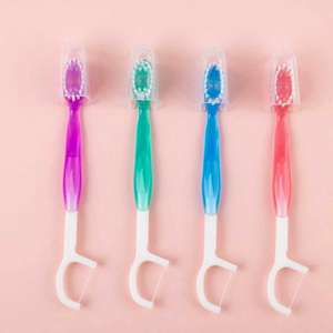 Nouvel ensemble <span class=keywords><strong>de</strong></span> brosses à dents jetables portables avec dentifrice, cure-dents et fil dentaire trois-en-un pour les voyages et les aventures en plein air - Product Image 6