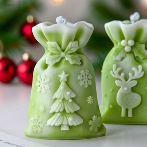 DIY 3D Christmas Gift Bag Silicone Candle <b>Mold</b> Christmas Elk Decorations Gift Casting Mould DIY Handmade Candle Making - Product Image 5