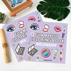 FUN MAKEUP 40-Page Bold & Easy Design Libro <span class=keywords><strong>para</strong></span> <span class=keywords><strong>colorear</strong></span> <span class=keywords><strong>para</strong></span> adultos Adolescentes Niños Material <span class=keywords><strong>de</strong></span> papel en inglés al por mayor - Product Image 1