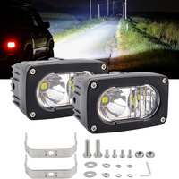 Feux de travail extérieurs pour voiture tout-terrain en aluminium, 3'', 20W, couleur ambre/blanc, lumière LED pour ATV, UTV, camion, jeep, bateau