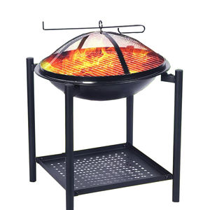 Gril <span class=keywords><strong>vertical</strong></span> à charbon de bois de camping en plein air avec planche de stockage de bois de chauffage - Product Image 4