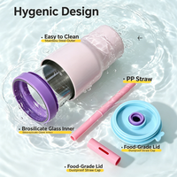 Bouteille d'eau colorée en acier inoxydable 304 à double paroi de 620 ml avec doublure en verre, tasse à café de voyage avec logo personnalisé