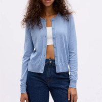 Cardigans en tricot à épaules classiques pour femmes, légers, col rond, mélange de laine, avec logo personnalisé, vente en gros