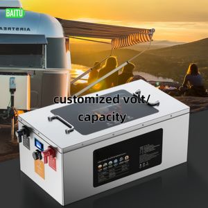 نظام طاقة بطارية أيون الليثيوم مع مواد أنود LFP بسعة 12 فولت/24 فولت/48 فولت لعربات الغولف RV الشمسية 50ah/100ah/200ah - Product Image 1