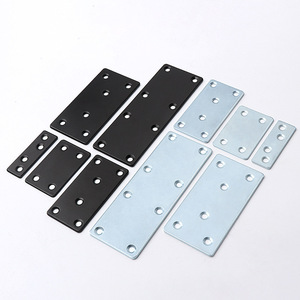 Support d'angle Haidibos 90 degrés en acier renforcé pour étagère de meuble, connecteurs en L noir et argent - Product Image 1