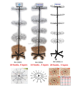 RH-DR06 1850*480mm cinque livelli Spinner espositore da pavimento mobile espositore con ganci bloccati - Product Image 4
