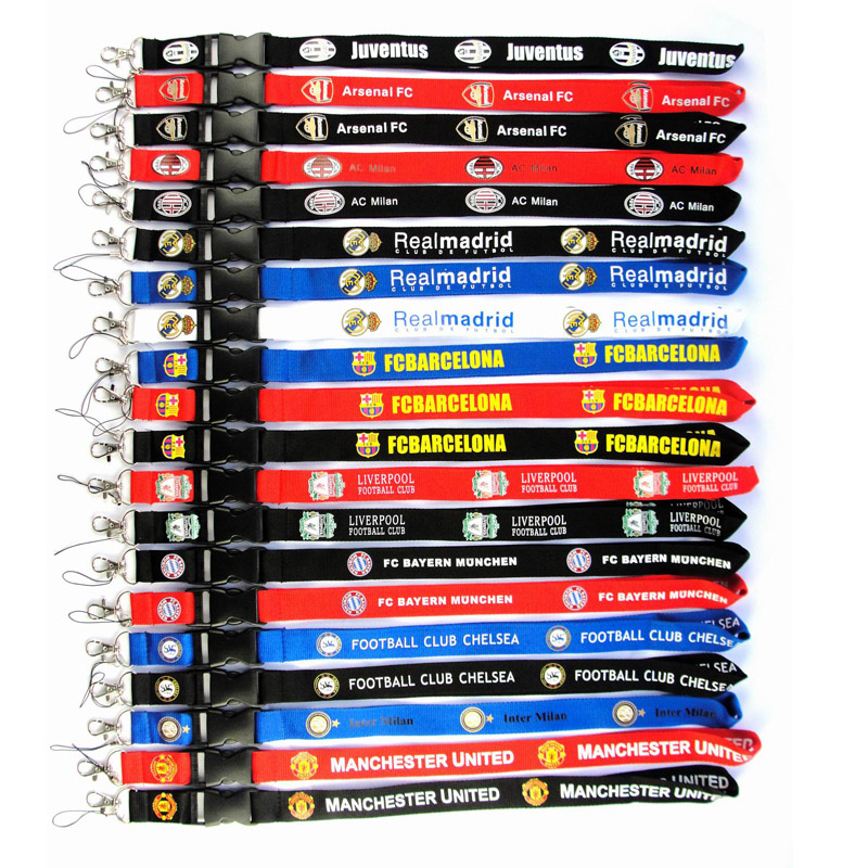 Оптовая продажа, ремешки для мобильного телефона для футбольной команды, ремешки для европейских чемпионов, брелок для ключей футбольного клуба
