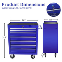 Armoire à outils multifonctionnelle en métal chariot de rangement chariot à outils mécanicien coffre à outils roulant avec 7 tiroirs pour entrepôt d'atelier