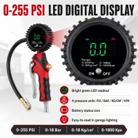 Compresseur d'air numérique portable à double cylindre avec affichage LED, gonfleur de pneus automatique haute précision et moniteur de pression des pneus