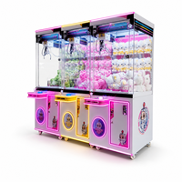 Mini machine à griffes transparente rose à monnayeur, jeu de récompenses pour un joueur, pour salle d'arcade