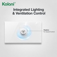 Controlador de Velocidad de Ventilador de Montaje Oculto Kolani 120 de un Solo Módulo, Perilla de Ajuste de Velocidad del Viento Continua, Panel de PC Blanco Brillante