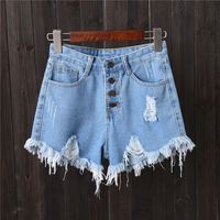 Mode féminine décontracté été Cool femmes Denim Shorts taille haute doublé de fourrure jambe-ouvertures grande taille Sexy jean court
