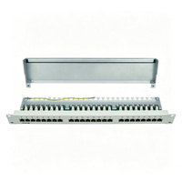 Panel Patch Cat6 24 Port Norden 24 Port Panel Patch Modular Cat6 Tipe Rak 1U dengan Inline
