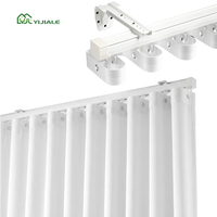 YIJIALE Rails de rideaux à plis ondulés en forme de S en alliage d'aluminium robuste avec finitions blanches pour rideaux de baptême