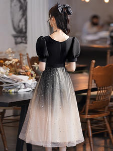 <span class=keywords><strong>Robe</strong></span> de soirée courte style français pour femmes, grande <span class=keywords><strong>taille</strong></span>, filles rondes, printemps, coupe ajustée, cache-ventre, élégante, <span class=keywords><strong>demoiselle</strong></span> <span class=keywords><strong>d</strong></span>'<span class=keywords><strong>honneur</strong></span>, quotidien - Product Image 4