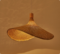 Plafonnier d'intérieur en rotin naturel Asical Boho suspension en bambou tissé à la main écologique pour la décoration de restaurant de salle à manger