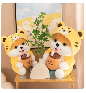 Nuevo peluche transformado en leche té perro peluche Tigre mascota Boba Animal relleno Boba leche té felpa leche té <span class=keywords><strong>Anime</strong></span> perro - Product Image 3