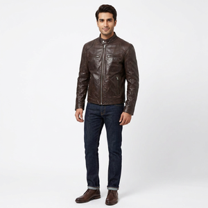 <b>Men</b> Brown Bomber <b>Leather</b> <b>Jacket</b> Customized Sheep <b>Leather</b> <b>Jacket</b> for <b>Men</b> Best for Winter <b>Leather</b> <b>Jackets</b> Plus Size <b>jacket</b> for <b>men</b> - Product Image 1