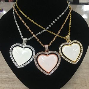 Foto personalizada joyería corazón sublimación aleación corazón giratorio collar foto marco para San Valentín/Navidad/regalos de cumpleaños - Product Image 5