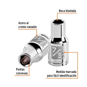 BOX 6 Chiave a bussola a 6 punte da 7/32 pollici, attacco da 1/4 di pollice, TRUPER - Product Image 2