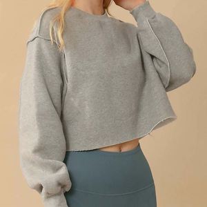 Ropa de Mujer de Alta Calidad, Top Corto Holgado de Manga Larga, Tops de Yoga para Fitness, Sudadera Corta Informal, Sudadera Extra Grande Personalizada - Product Image 2