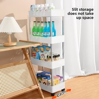 Support de rangement en plastique multicouche Chariot sur pied pour salle de bain toilette salon cuisine Gap Storage
